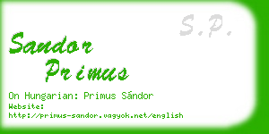 sandor primus business card
